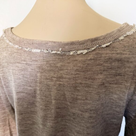 size SMALL tan cardigan MISS ME lace rhinestones embellished button up ombre S - Picture 6 of 11